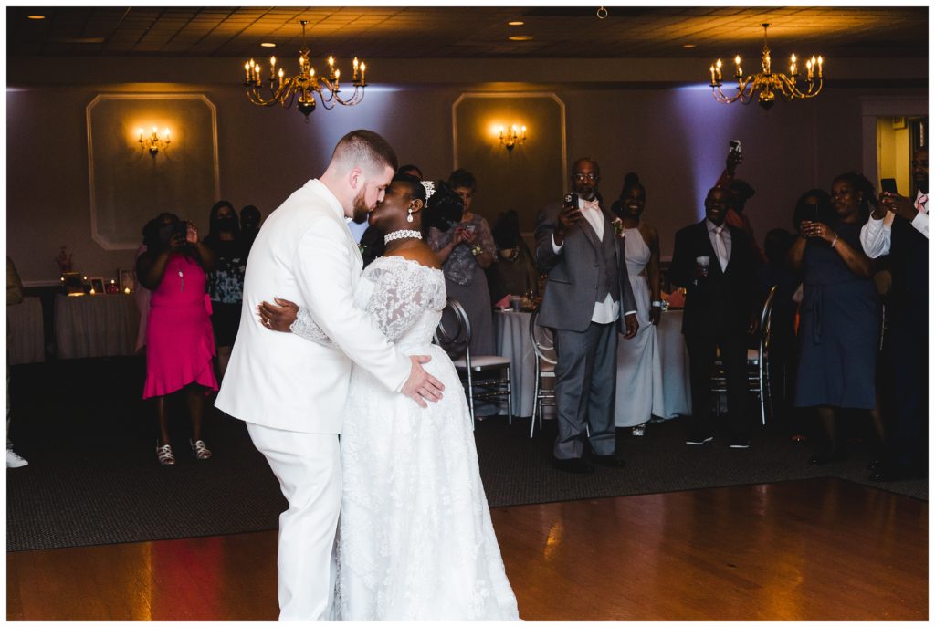 bride and groom's first dance at salvatore's events and catering